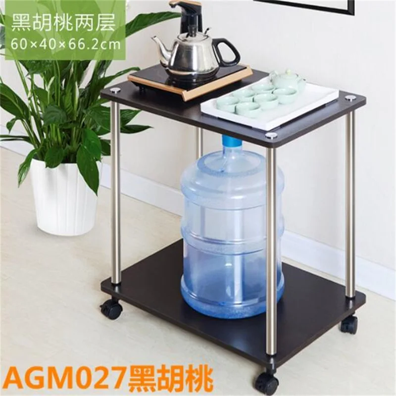 60*40*66CM Modern Wood Bedside Table Sofa Side Coffee Table Rectangle Mobile Corner Table Removable Tea Cart With Wheels