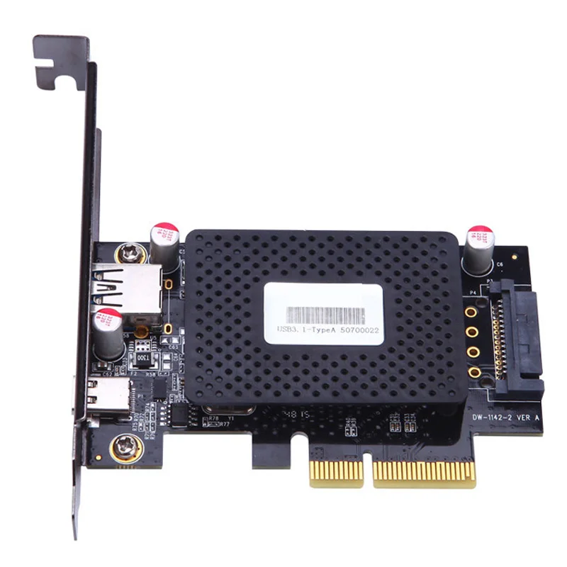 

10Gb/s PCIe to USB 3.1 Type-C + Type-A expansion card network adapters card FOR desktop PC computer ASM1142 Chip Protection case