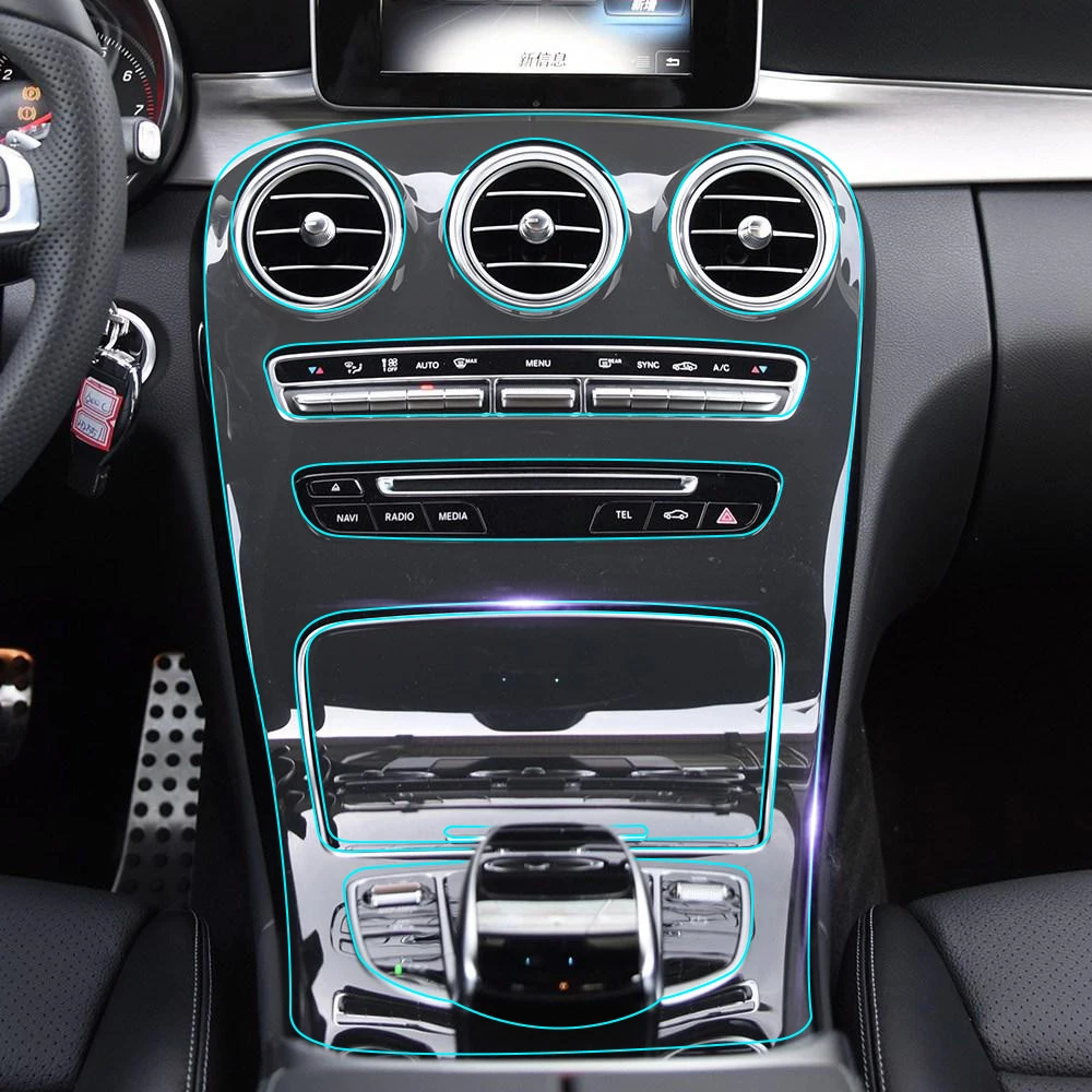 Защитная пленка для салона автомобиля стикер приборной панели Mercedes Benz C class coupe c205
