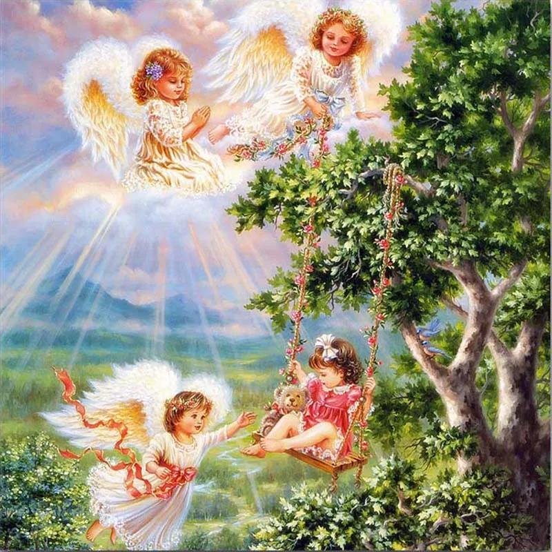 Продажа 5D алмазная картина Angel Garden Girl полный квадратный набор для домашнего