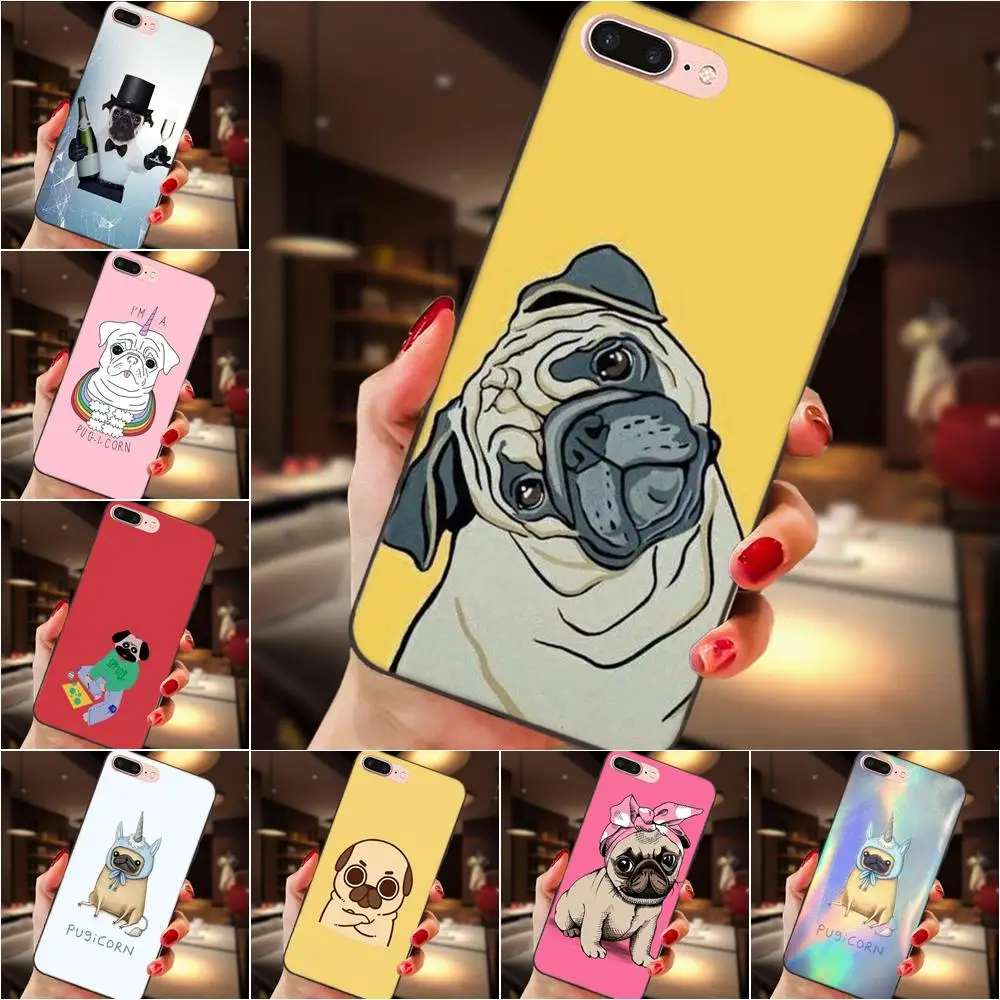 

Soft Phone Cases Cover For Xiaomi Redmi Note 2 3 4 4A 4X 5 5A 6 6A Plus Pro S2 Y2 Cute Funny Cartoon Emoji Pug Transparence
