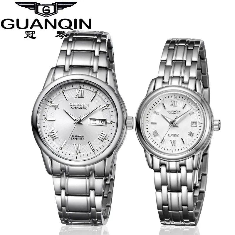 1 Pair GUANQIN Lovers Mechanical Watches Couple Automatic Watch Men Women Clock Auto Date Luminous Waterproof Brand Watch Men (3)
