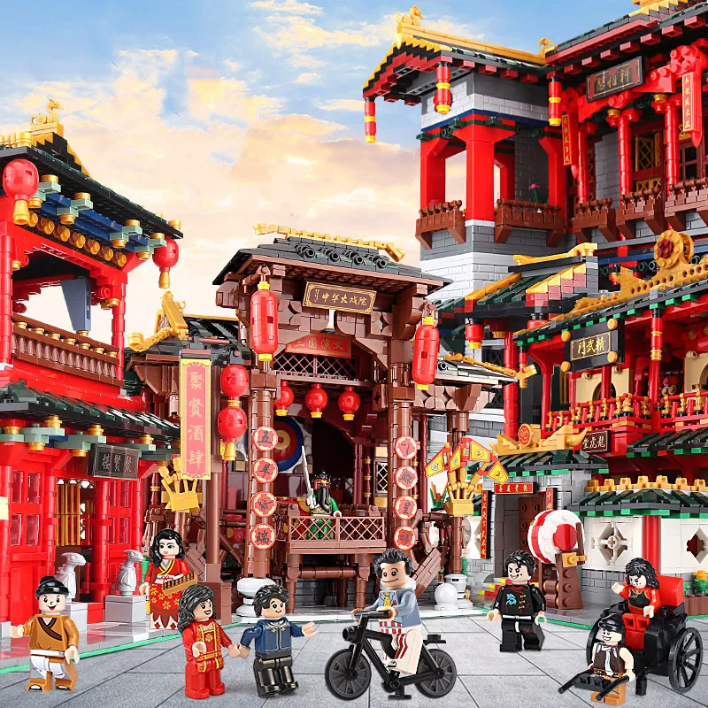 

XingBao 01102 Architectural model ZhongHua Street Teahouse College Library House Wangjiang Tower Building Brick 01101 blocks toy