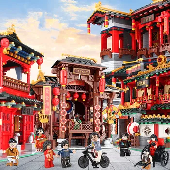 

XingBao 01102 Architectural model ZhongHua Street Teahouse College Library House Wangjiang Tower Building Brick 01101 blocks toy