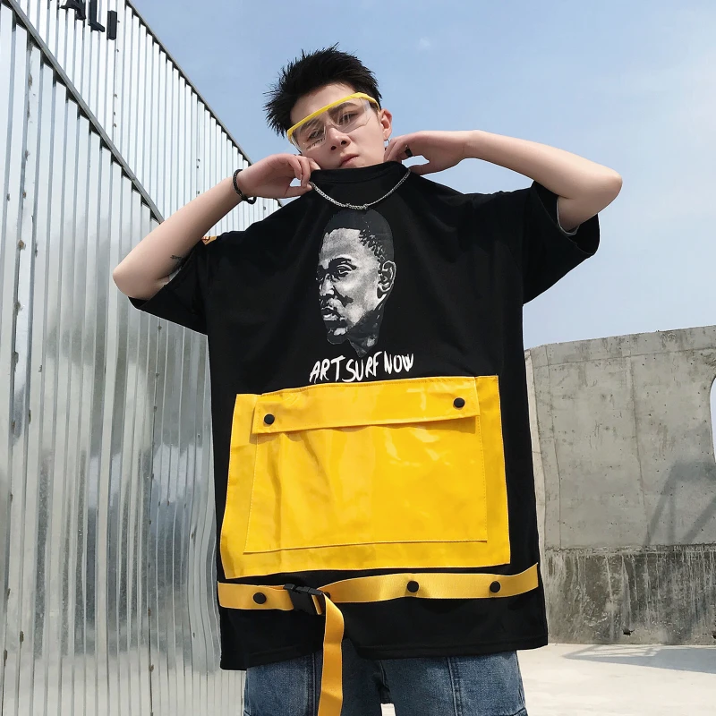 

Summer 2019 New Big Pocket High Street T-Shirt Men