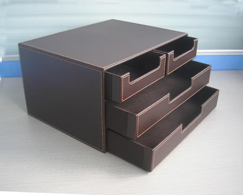 File cabinet 3 Drawers Desktop Data Storage Box Leather Office Cabinet 25.533.518.5cm Office Supplies Color : Brown File cabinet 3 Drawers Desktop Data Storage Box Leather Office Cabinet 25.533.518.5cm Office Supplies Color : Brown