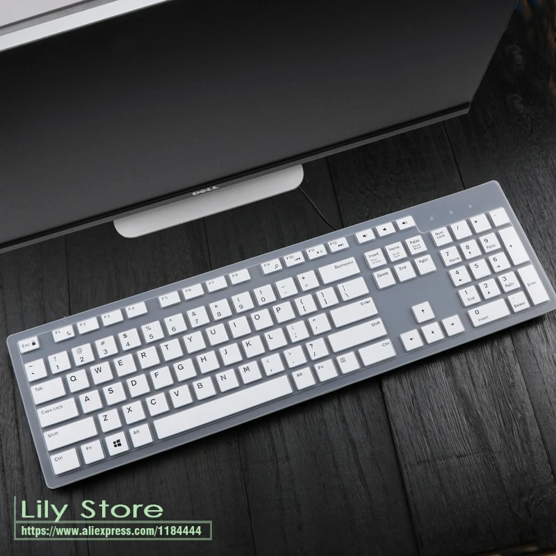 Для Dell KM636 беспроводная клавиатура и Dell KB216 Проводная клавиатура все в одном ПК клавиатура крышка кожи - Цвет: white