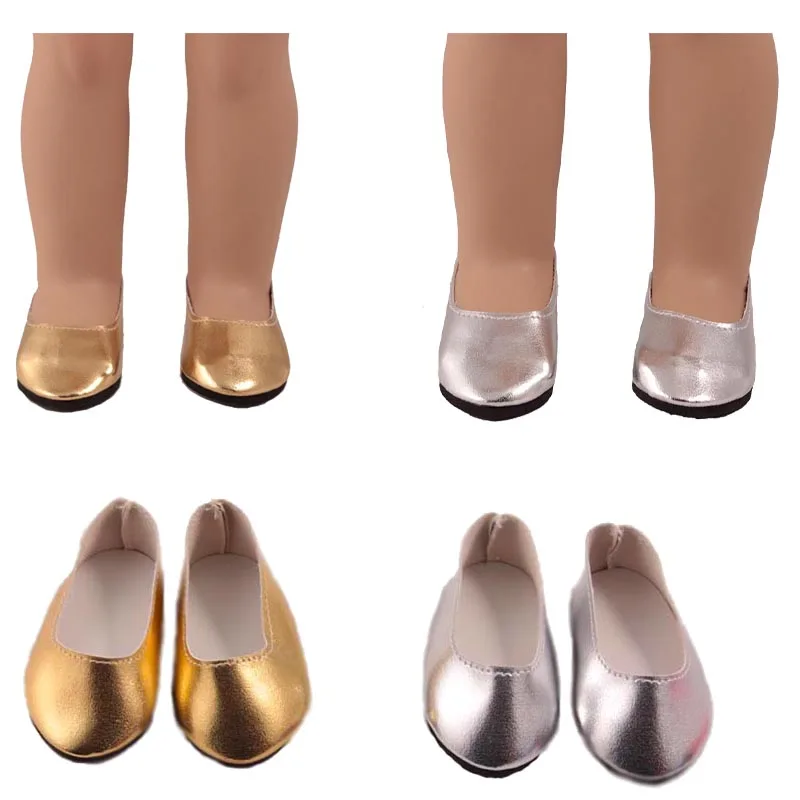 

New fashion cute 18-inch Girl Doll bright leather shoes 43cm baby doll minishoes Christmas gift