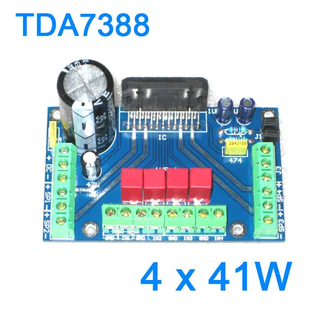 Best Price DC 12V TDA7388 4 Channel 4 x 41W Audio Power Amplifier Board BTL PC Car Amp