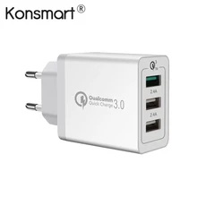 KONSMART Quick Charge 3,0 USB адаптеры питания для iPhone iPad samsung huawei Xiaomi мобильного телефона Быстрая зарядка Евро путешествия зарядное устройство
