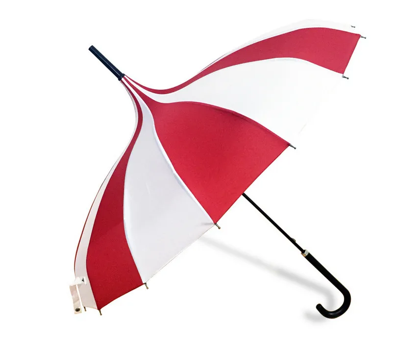 150pcs Red And White Color New Style Umbrella 16K Red Long handle