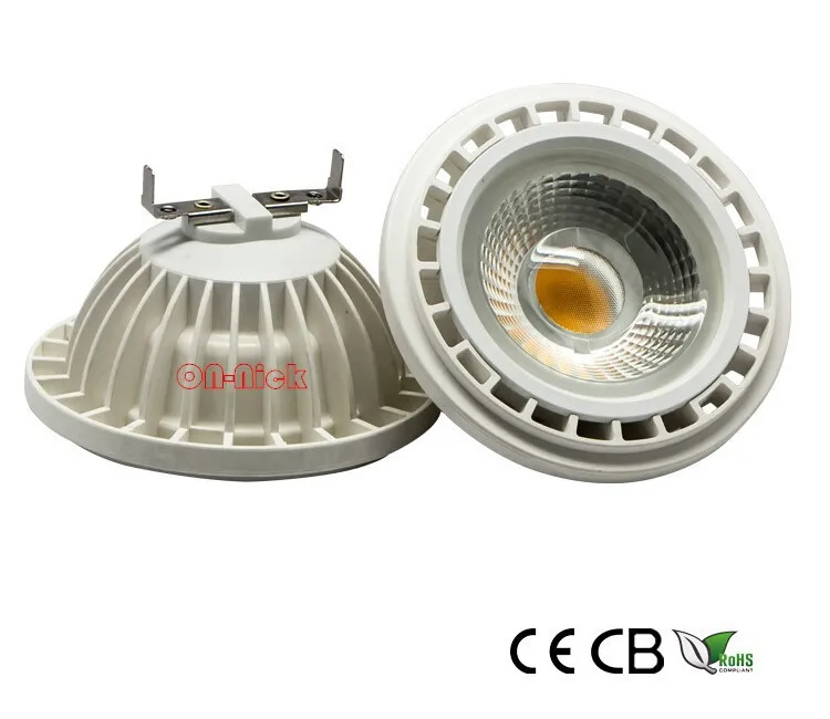 Затемнения 10 Вт 15 Вт COB Led G53 AR111 лампа AC85-265V DC12V GU10 QR111 Встраиваемый прожектор белый корпус черный корпус