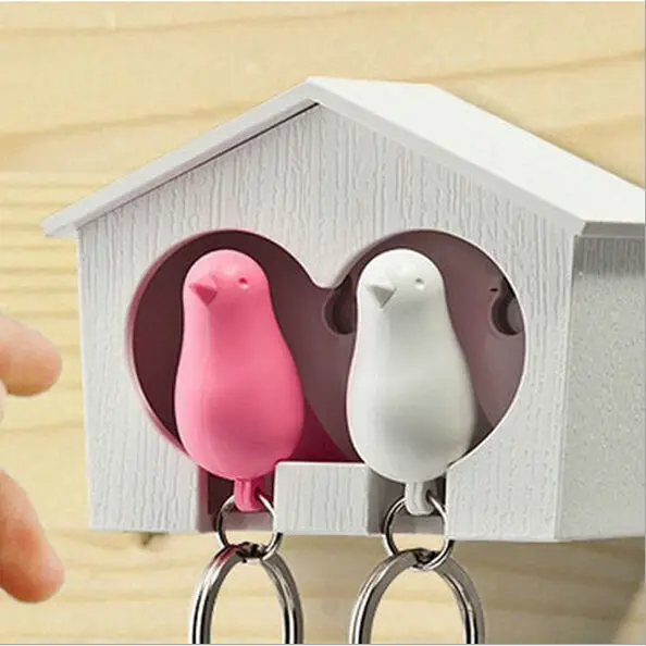 

1set Whistling Key chain Rack key Hook key Hanger for lovers storage Key Holder housekeeper valentine's day birthday gift LW0286