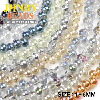 

JHNBY Earrings pendant ball Austrian crystal beads 4x6mm 100pcs Round Loose beads for Jewelry bracelet accessories making DIY