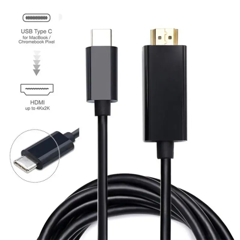 

HobbyLane USB C To HDMI Adapter Cable for Galaxy S8 S8+ Plus Cell Phone USB-C Type C USB 3.1 to HDMI 4k 2k HDTV Cable d20