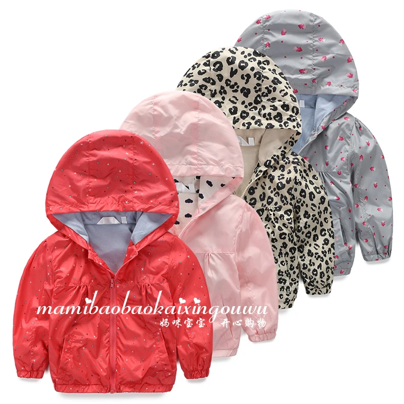 Модные весенне-осенние детские куртки детская одежда пальто из мягкой ткани для девочек кардиган для малышей, Леопардовый принт, повседневная куртка с капюшоном