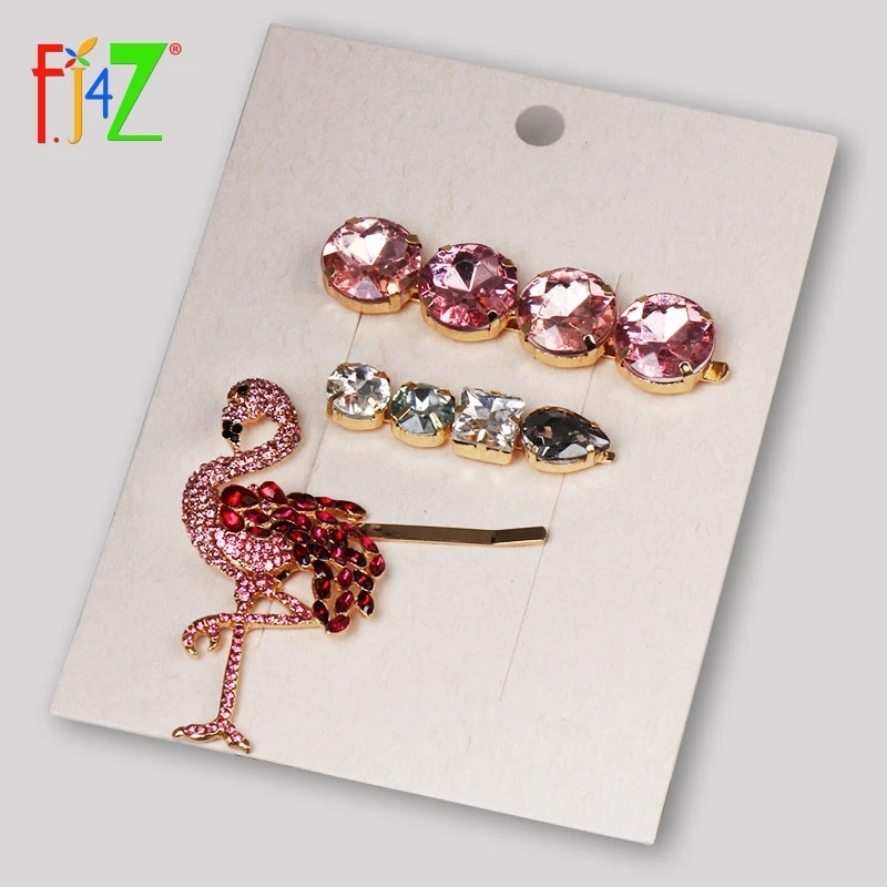 

F.J4Z Women Luxury Hairpins Fashion Sparkling Crystal Flamingos Hair Jewelry Faux Stone Hair Clip Accessories Palillos del pelo