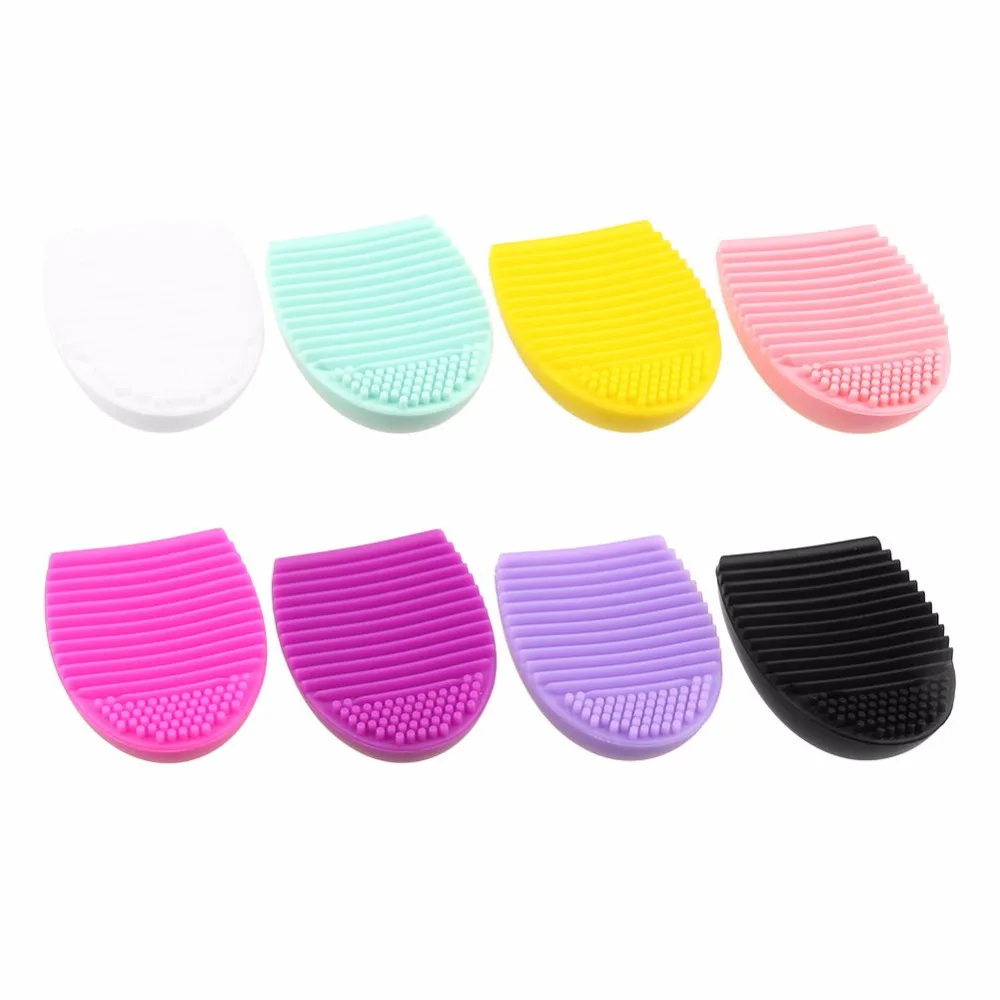 

2pcs Makeup Brushes Cleaning Egg Shape Pad Silicone Finger Glove Washing Board Make Up Brush Cleaner Scrubber Silica Gel Tool