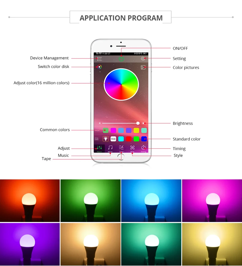 E27 неоновый светильник RGB RGBW RGBWW неоновый светодиодный светильник 5 Вт 10 Вт 15 Вт AC85-265V неоновая вывеска с Bluetooth 4,0 App или ИК-пульт дистанционного управления светильник ing