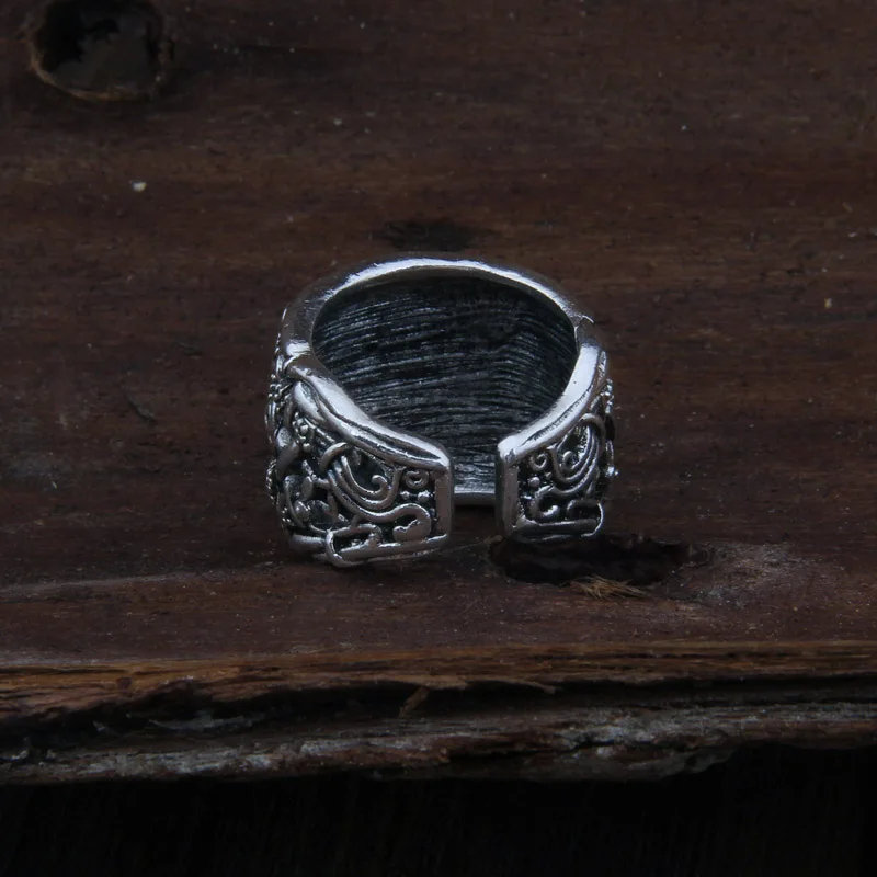 Dropshiping Odin Symbol Norse Viking Runes Rings For Men Runic Fashion Jewelry