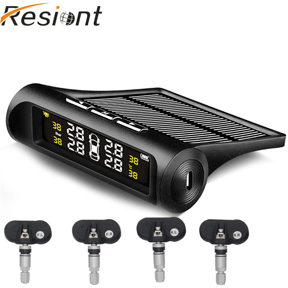 

smart car TPMS Built-in tire pressure monitoring system solar power digital LCD display automatic alarm system s tire pressure