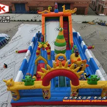 Детский открытый большой надувной город развлечений ПВХ надувной материал парк развлечений для продажи