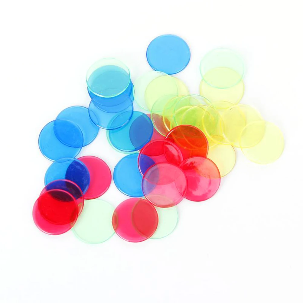 80 шт прозрачные счетчики счеты бинго фишки пластиковые маркеры бинго поставки (красный)