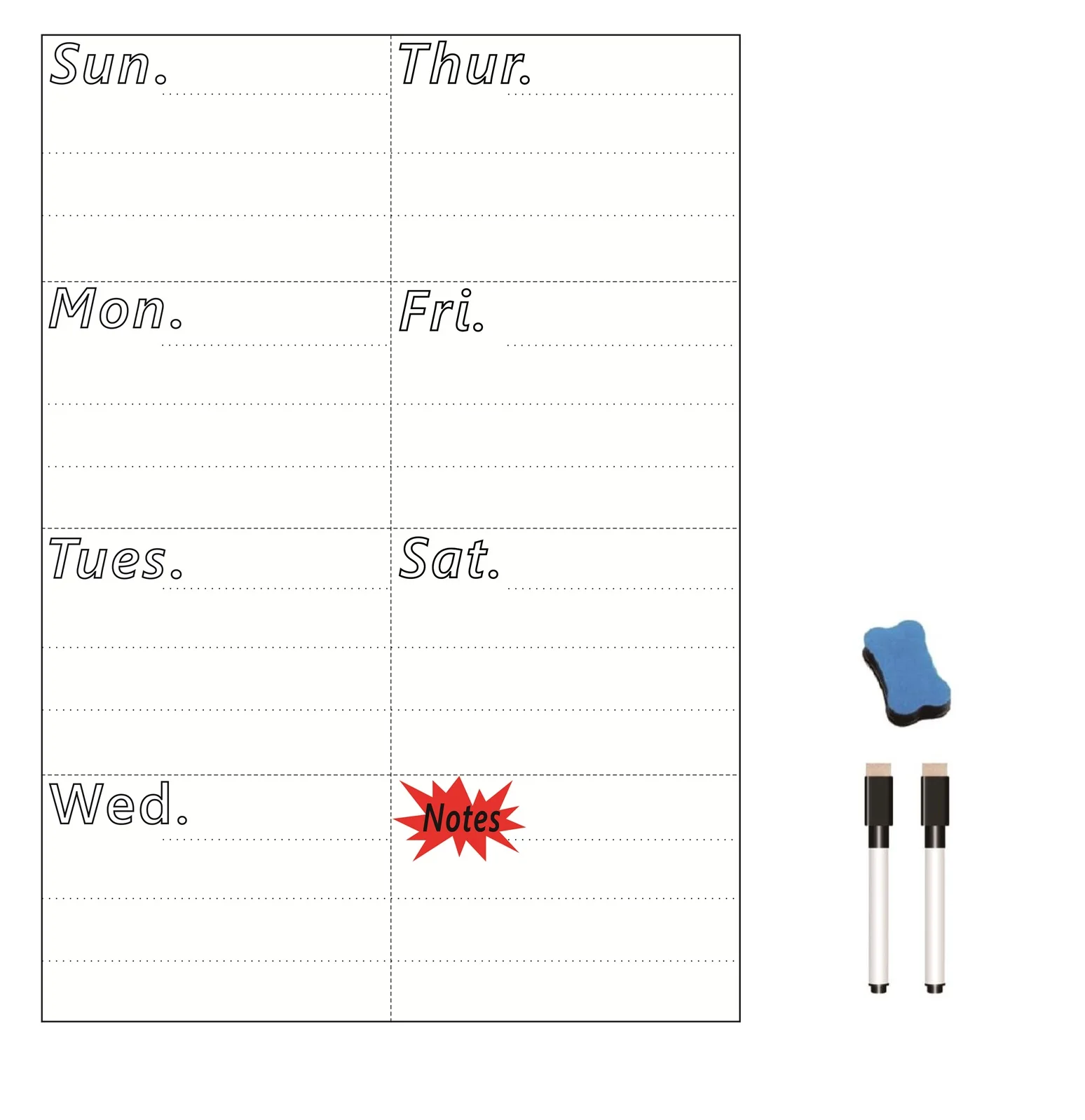 

A4 Size Magnetic Weekly Planner Board Dry Erase Whiteboard Day Planner Fridge Magnet Decor Writing Board Notepad Marker Eraser