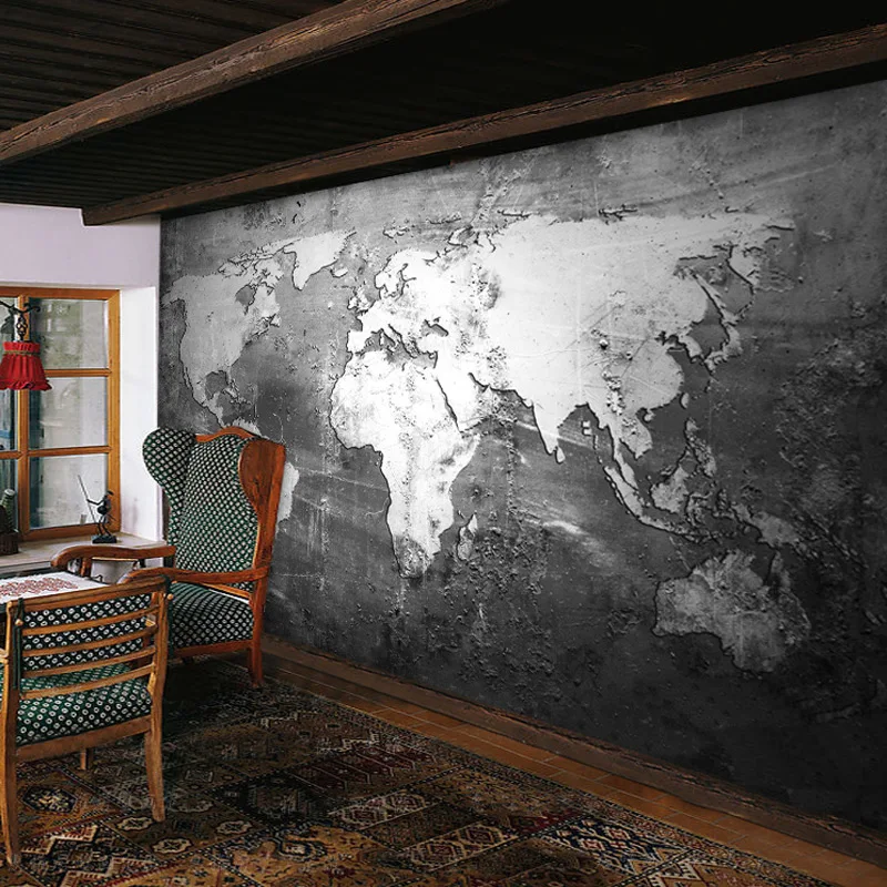 beibehang Custom Wallpaper 3d mural Retro Style World Map Wallpaper Covering Study TV Backdrop Wall Papers Home Decor wallpaper