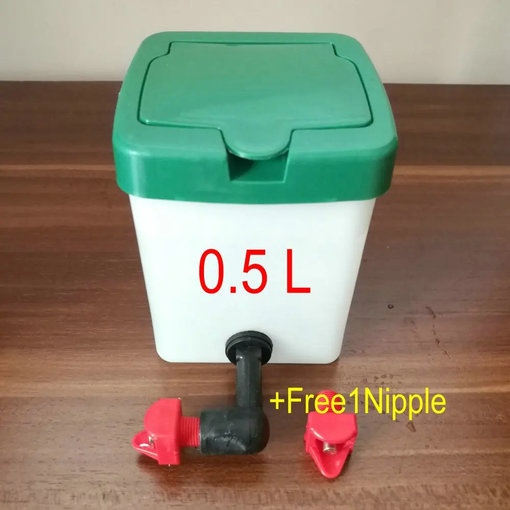 

1X 0.5 Lt Bucket And 2X Poultry Nipple Horizontal Drinker hen chicken bird quial Rabbit