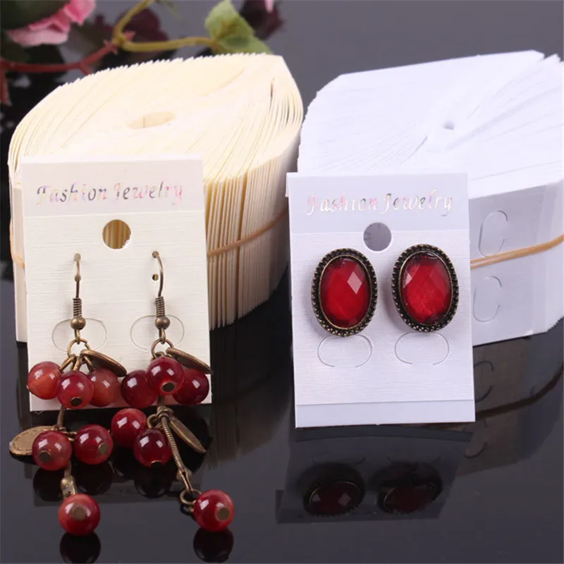 3.7*5.2cm 100pcs/lot White Hanging Earring Card Jewelry Holder