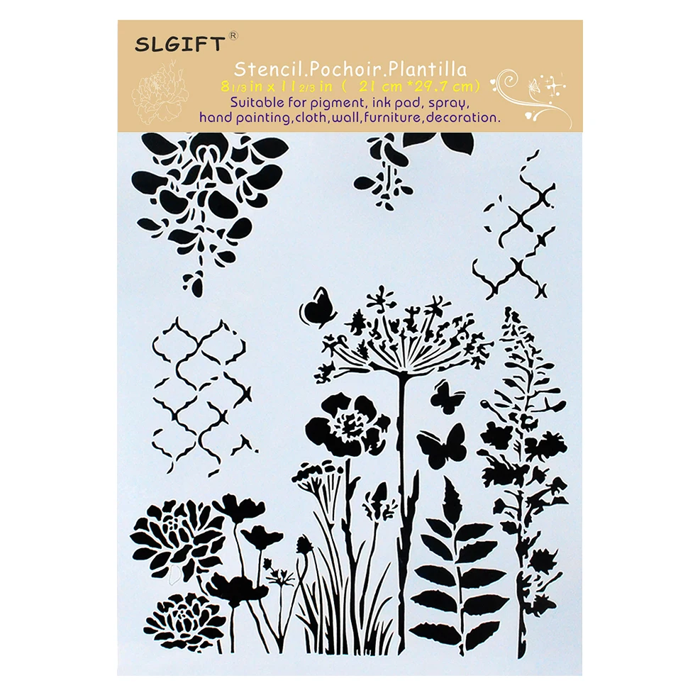 

A4 Stencils for Wall Painting DIY Scrapbooking Photo album Paper Card Making Craft Decorative Embossing Template