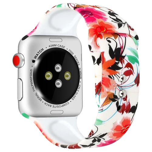 Ремешок для apple watch 44 мм 40 мм iwatch 4 3 ремешок 42 мм 38 мм браслет correa Sport популярные силиконовые печатные аксессуары для часов - Цвет ремешка: 5