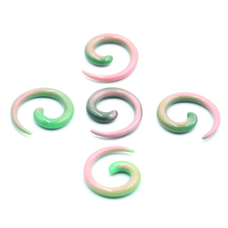 2 шт./лот, акриловая спираль, конус, тоннель, ушные носилки, хрящи, расширитель, растягивающийся штекер, улитка, ювелирные изделия для тела, сексуальные аксессуары