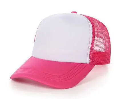 Пустые летние мужские Регулируемые дышащие однотонные повседневные бейсбольные кепки женские уличные кепки для водителя грузовика сетчатые бейсболки солнцезащитные шапки - Цвет: Roseo and white 1