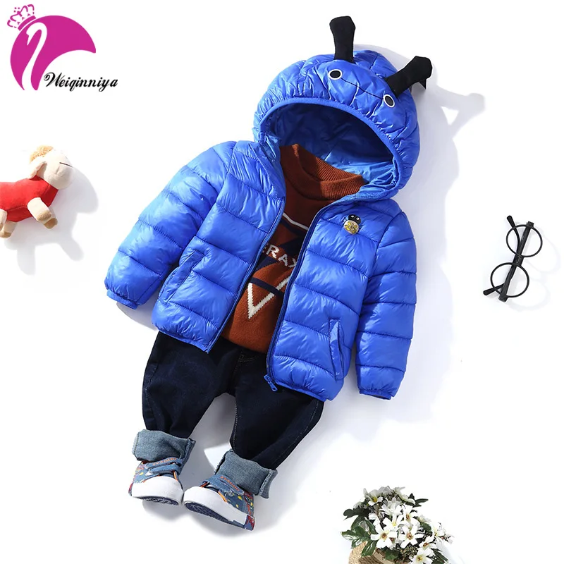 Baby Boys Winter Coat New Brand Long Sleeves Hooded Cute Cotton Kids