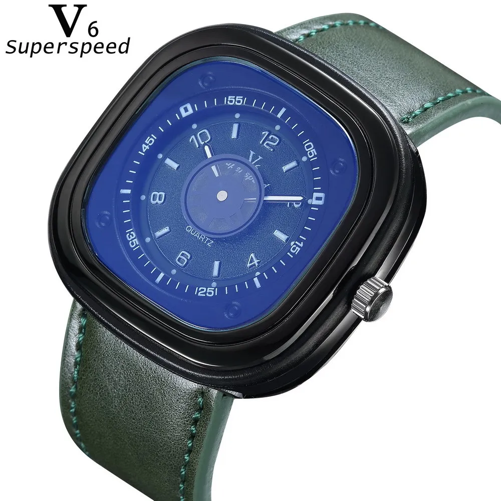 V6 мужские спортивные военные уличные студенческие часы V6 Брендовые Часы наивысшего качества модный кожаный браслет платье Relogio Feminino Saat