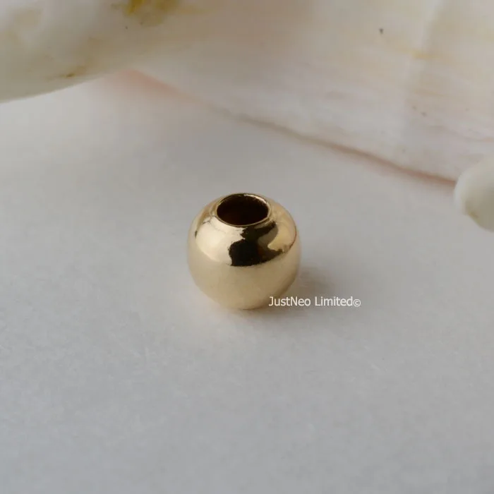 

Solid 18 k Karat Gold Seamless Round Beads Polished Yellow Golden Spacer Seed Balls AU750