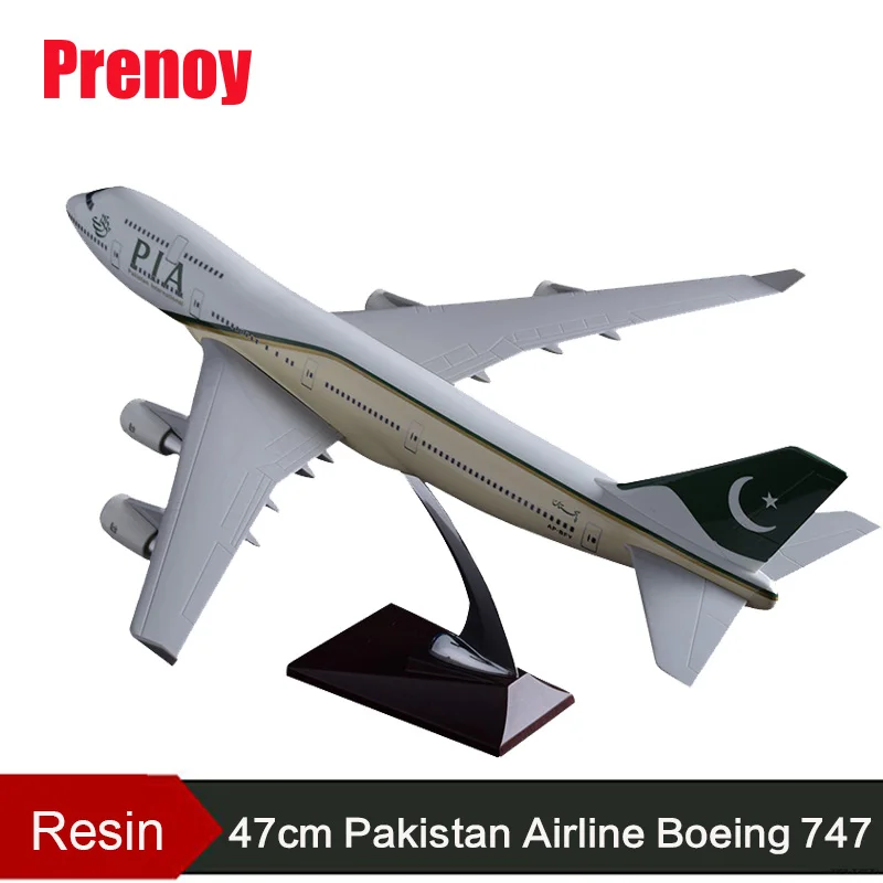 

47cm Boeing 747 Pakistan Aircraft Model Resin B747 PIA Airlines Airplane Airways Model Aviation Airbus Pakistan 747 Plane Model