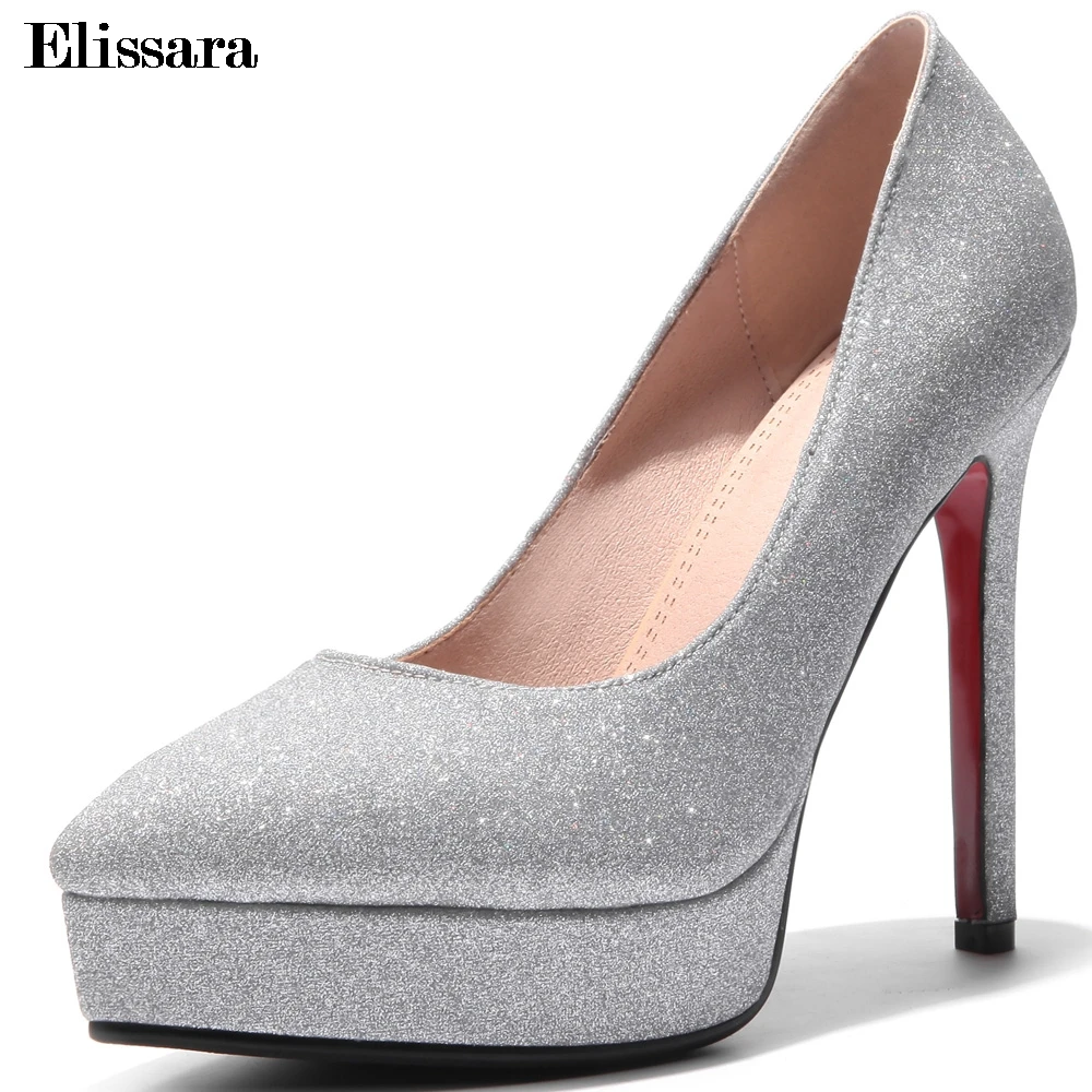

Women's High-heeled Shoes Woman Sexy Pointed Toe Platform Valentine Wedding Shoes Ladies Pumps Plus Size 33-43 Elissara
