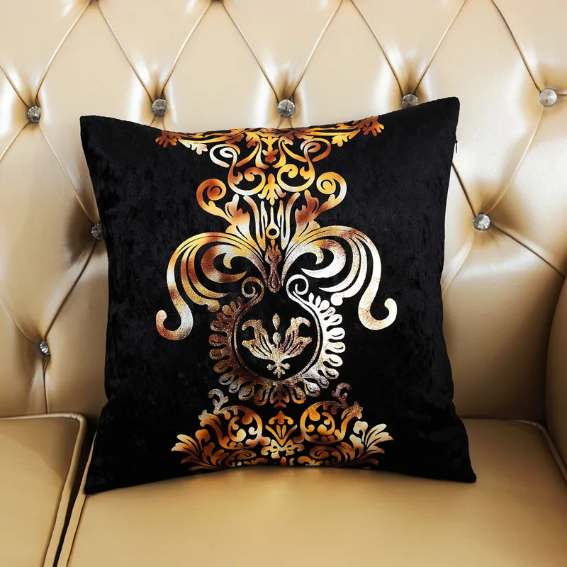 المنزل الديكور غطاء وسادة الأوروبية المخملية البرنز المخدة الفاخرة جديد الكلاسيكية مكتب أريكة غطاء وسادة سيارة