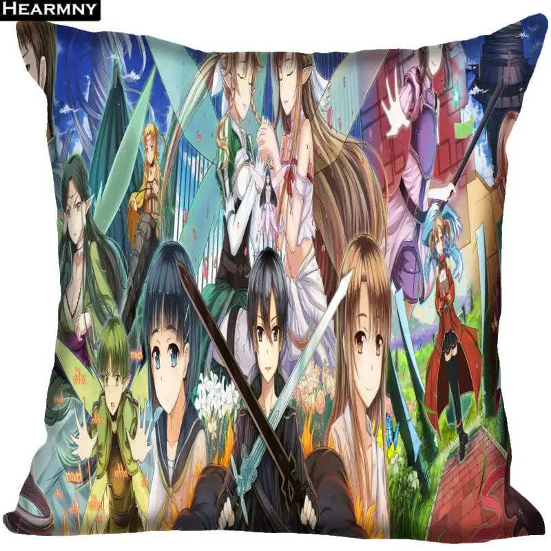 Декоративная Наволочка на заказ Sword Art Online квадратная Наволочка на молнии 35X35,40x40,45x45 см(одна сторона - Цвет: 9