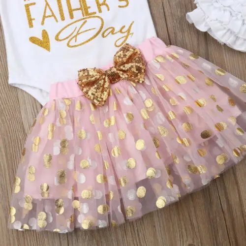 Эксклюзивная Одежда для девочек топ новорожденных с надписью Happy First Father's/Mother Day