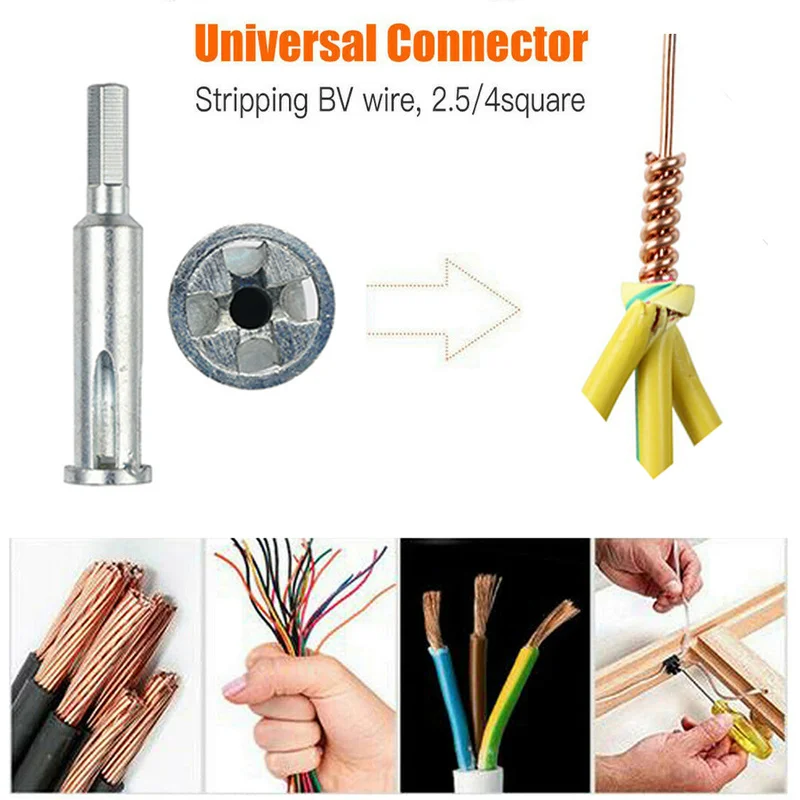 

Electrical Twist Wire Tool 5 Hole Electrician Universal Automatic Twisting Wire Stripping Doubling Machine Connector clamps