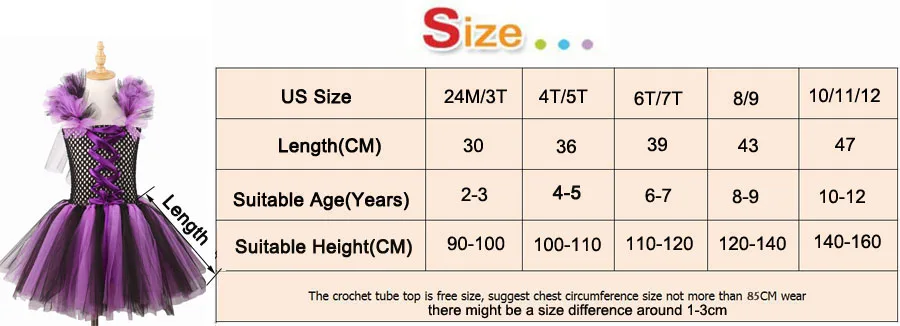 Purple Blak Girls Witch Tutu Dress with Witch Hat Handmade Tulle Halloween Costume Carnival Cosplay Party Photo Dress (11)