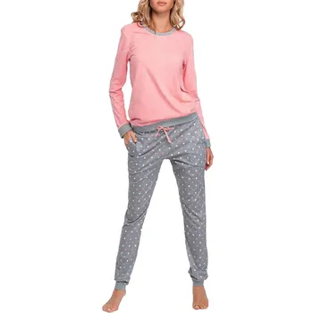 

JAYCOSIN Women Set Clothes Sleepwear Two Piece Set Long Sleeve Top Dot Printed Long Pants Autumn Winter Sweatshirt Pajamas Suit