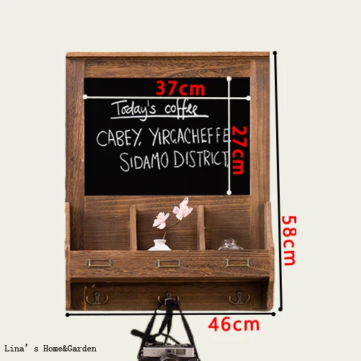 nice color solid wall mounted wooden shelf with blackboard (6)