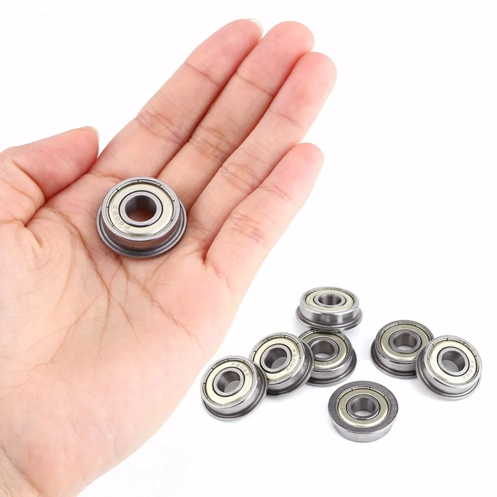 10pcs/Lot F608ZZ Miniature Double Shielded Steel Flanged Ball Bearings