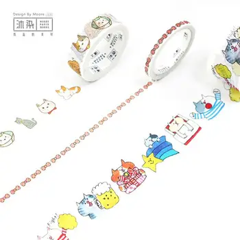 

3 pcs/pack Saty With Cat Good A Day Decorative Washi Tape DIY Scrapbooking Masking Tape School Office Supply Escolar Papelaria