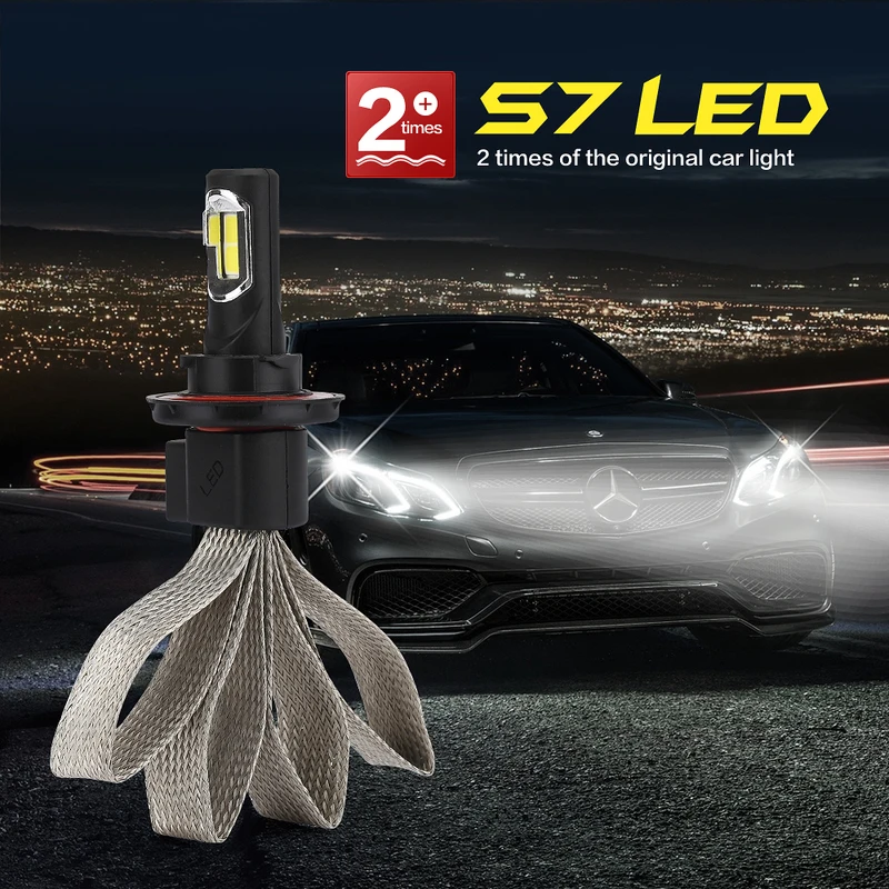 S7 Автомобильные фары H7 LED H4 H8/H9/H11 HB3/9005 HB4/9006 9007 H3 H1 880 светодиодные лампы h4 Фары для
